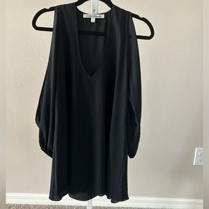 Lover + Friends Gracie Open Sleeve Black Dress